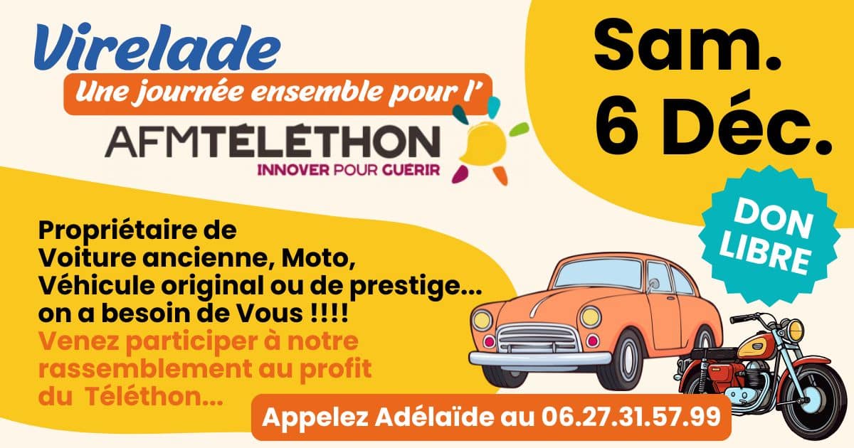 Virelade 33720 - Motos & Voitures de collection AFM Téléthon