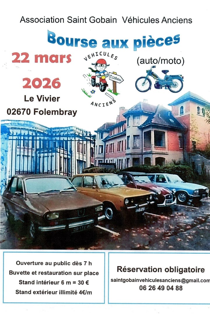 Bourses aux pieces 2026 - Le Vivier 02670 Folembray