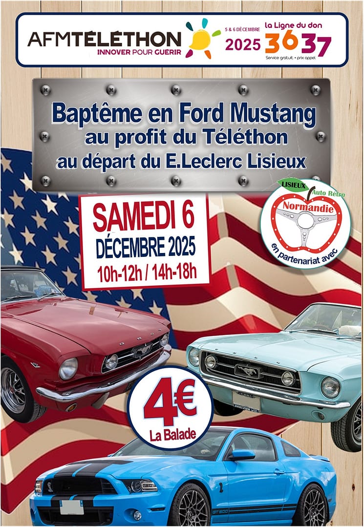 Lisieux - Des balades en Mustang pour le Téléthon 2025