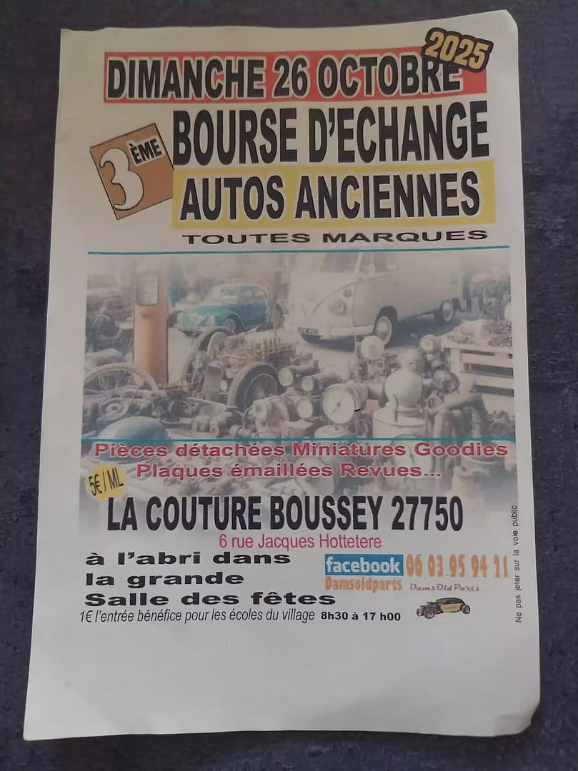 3e Bourse Echanges Autos Anciennes Couture-Boussey 27750